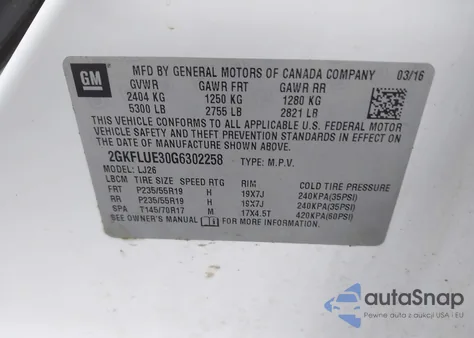 2016 GMC Terrain Slt from USA, damaged, VIN 2GKFLUE30G6302258